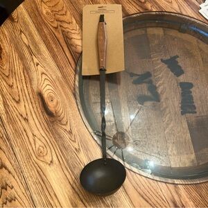 Barebones Cowboy Grill Ladle Steel Construction Walnut Handle